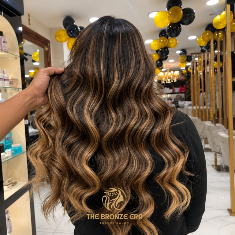 hair color highlight by bronze era salon
